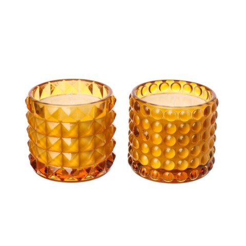 CANDELA IN VETRO 2ASS BROWN